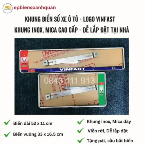 Bộ Khung Biển Sô Ô Tô Vinfast - Khung Inox Giả Gò Cao Cấp