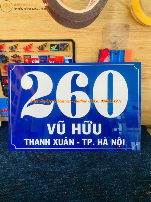 bảng biển số nhà mica