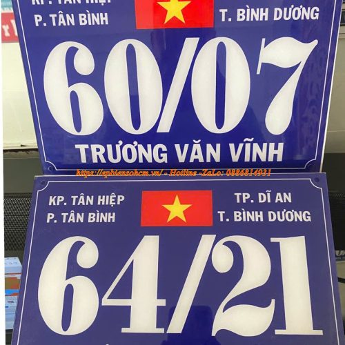 bảng biển số nhà mica