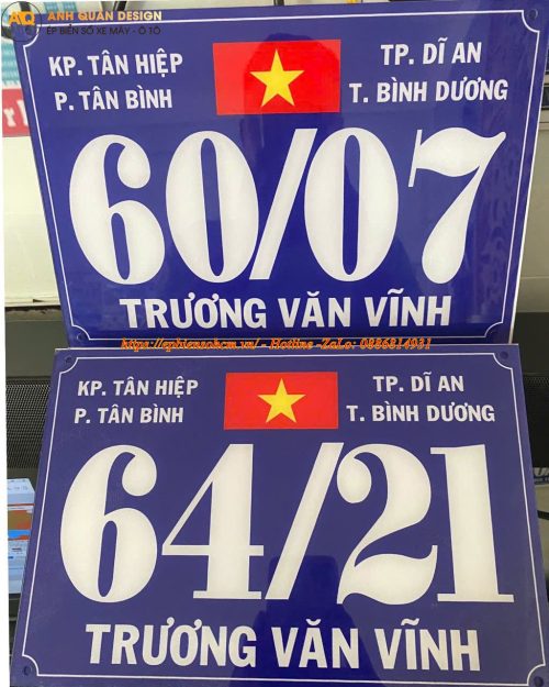 bảng biển số nhà mica