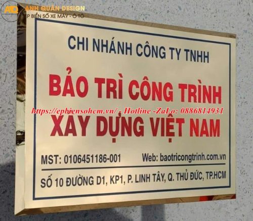 Bảng Tên Công Ty Inox