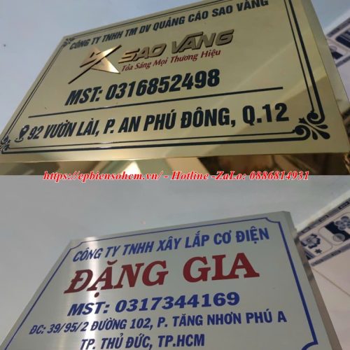 Bảng Tên Công Ty Inox