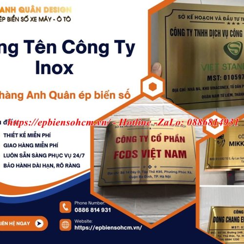 50+ mẫu Biển bảng tên công ty inox đẹp đa dạng mẫu, giá rẻ