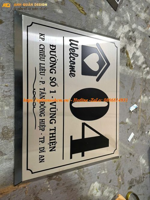 Biển số nhà inox ăn mòn