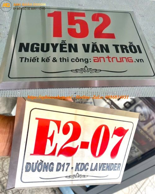 Biển số nhà inox ăn mòn