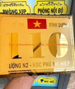 Biển số nhà inox mạ vàng