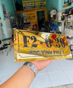 Biển số nhà inox mạ vàng