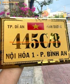 Biển số nhà inox mạ vàng