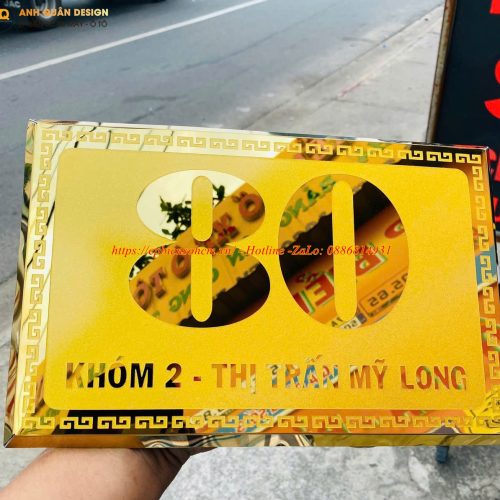 Biển số nhà inox mạ vàng