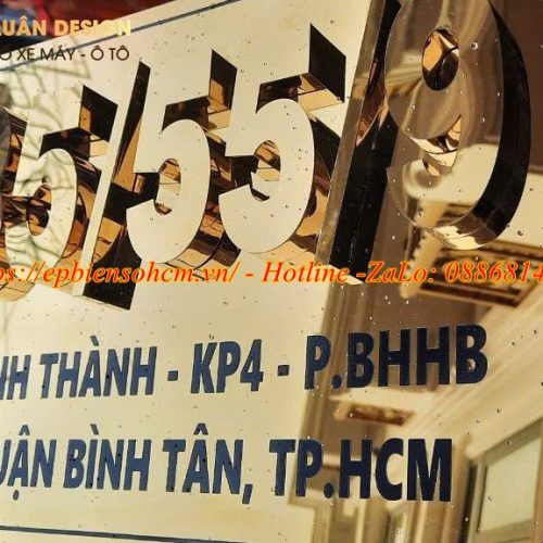 Biển số nhà inox nổi