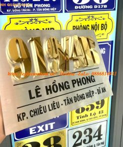 Biển số nhà inox nổi