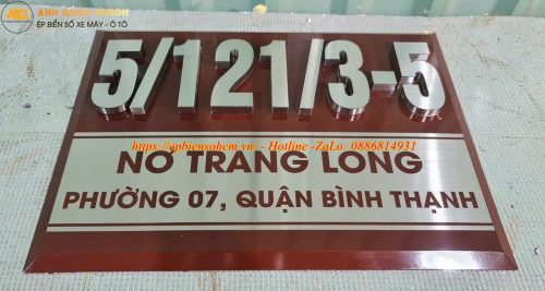 Biển số nhà inox nổi