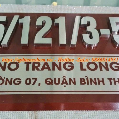 Biển số nhà inox nổi
