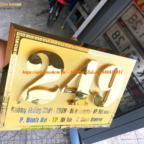 Biển số nhà inox nổi