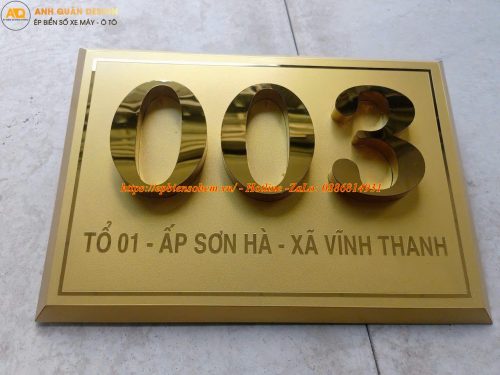Biển số nhà inox nổi