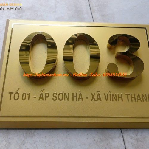 Biển số nhà inox nổi
