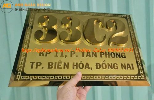 Biển số nhà inox nổi
