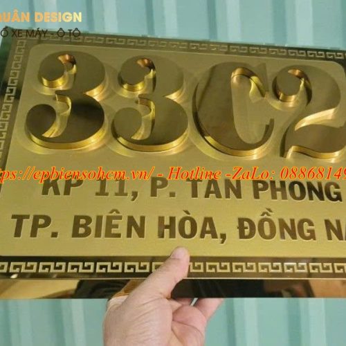 Biển số nhà inox nổi