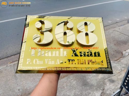 Biển số nhà inox nổi