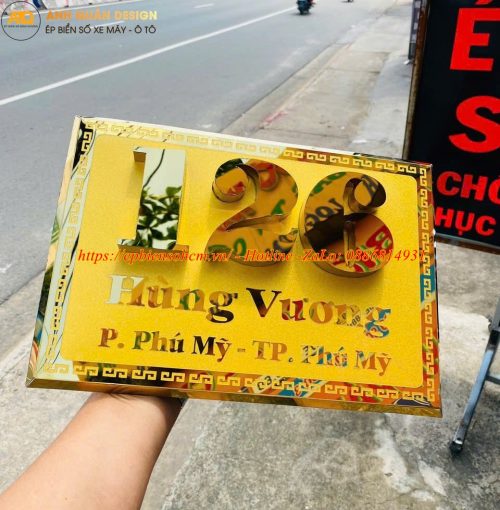 Biển số nhà inox nổi