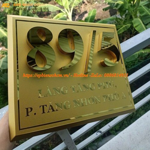 Biển số nhà inox nổi