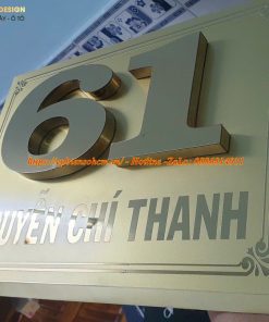 Biển số nhà inox nổi