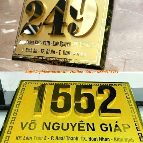 Biển số nhà inox nổi
