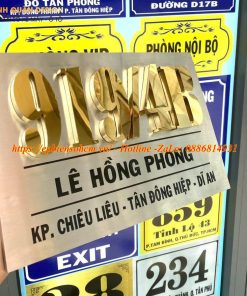 Biển số nhà inox nổi
