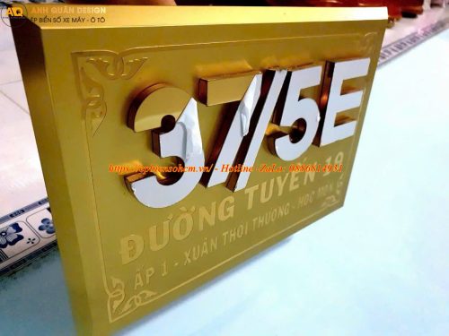 Biển số nhà inox nổi