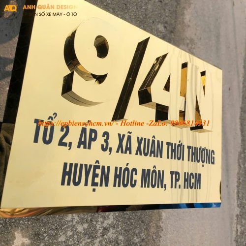 Biển số nhà inox nổi