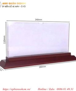 bảng chức danh Mica đế gỗ