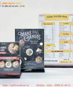 bảng Mica menu để bàn