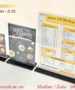 bảng Mica menu để bàn
