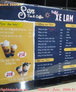bảng Mica menu để bàn