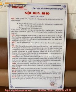 bảng Mica nội quy công ty