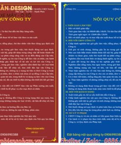 bảng Mica nội quy công ty