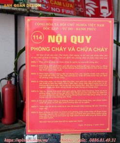Bảng nội quy PCCC bằng Mica