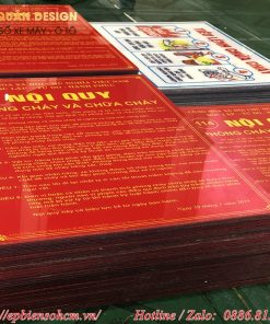 Bảng nội quy PCCC bằng Mica