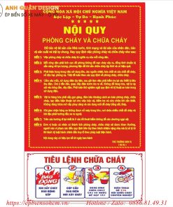 Bảng nội quy PCCC bằng Mica