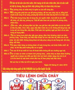 Bảng tiêu lệnh PCCC Mica