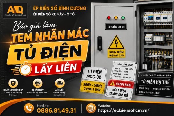 Báo giá làm Tem Nhãn Mác Tủ Điện