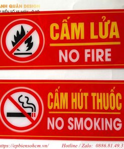 Biển bảng cấm hút thuốc Mica