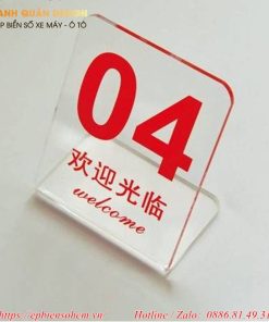 Thẻ Đánh Số Bàn Mica